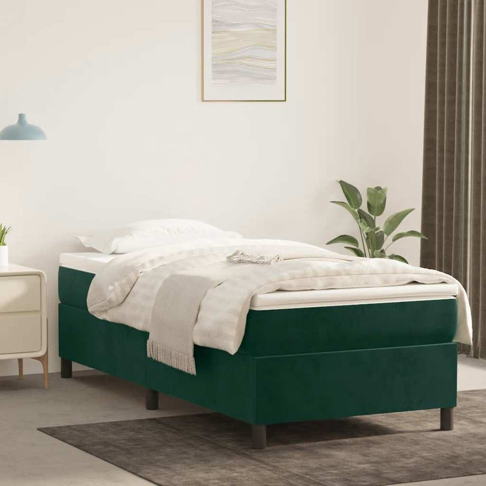 vidaXL Cadre de lit pour sommier tapissier vert foncé 100x200 cm Velours