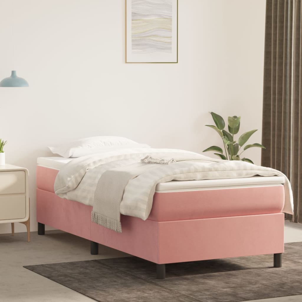 vidaXL Cadre de lit double rose 100x200 cm Velours