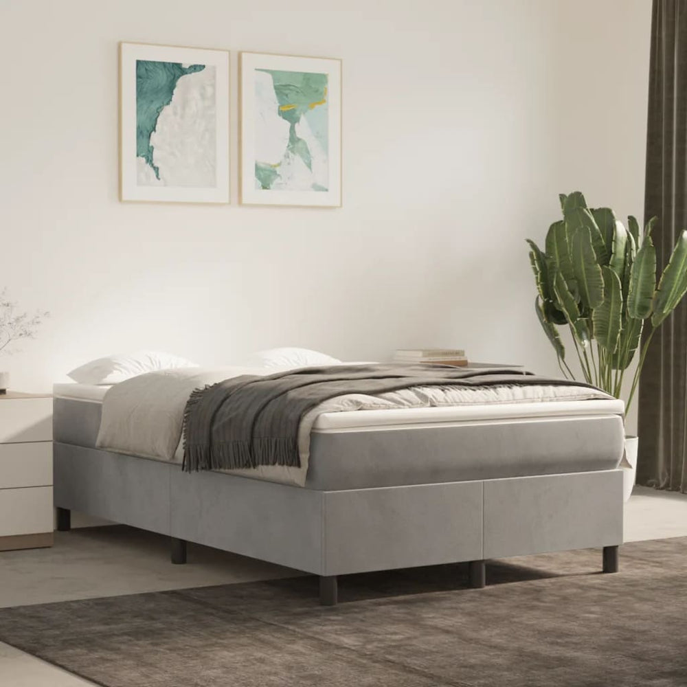 Cadre de lit tapissier vidaXL gris clair 120x200 cm velours