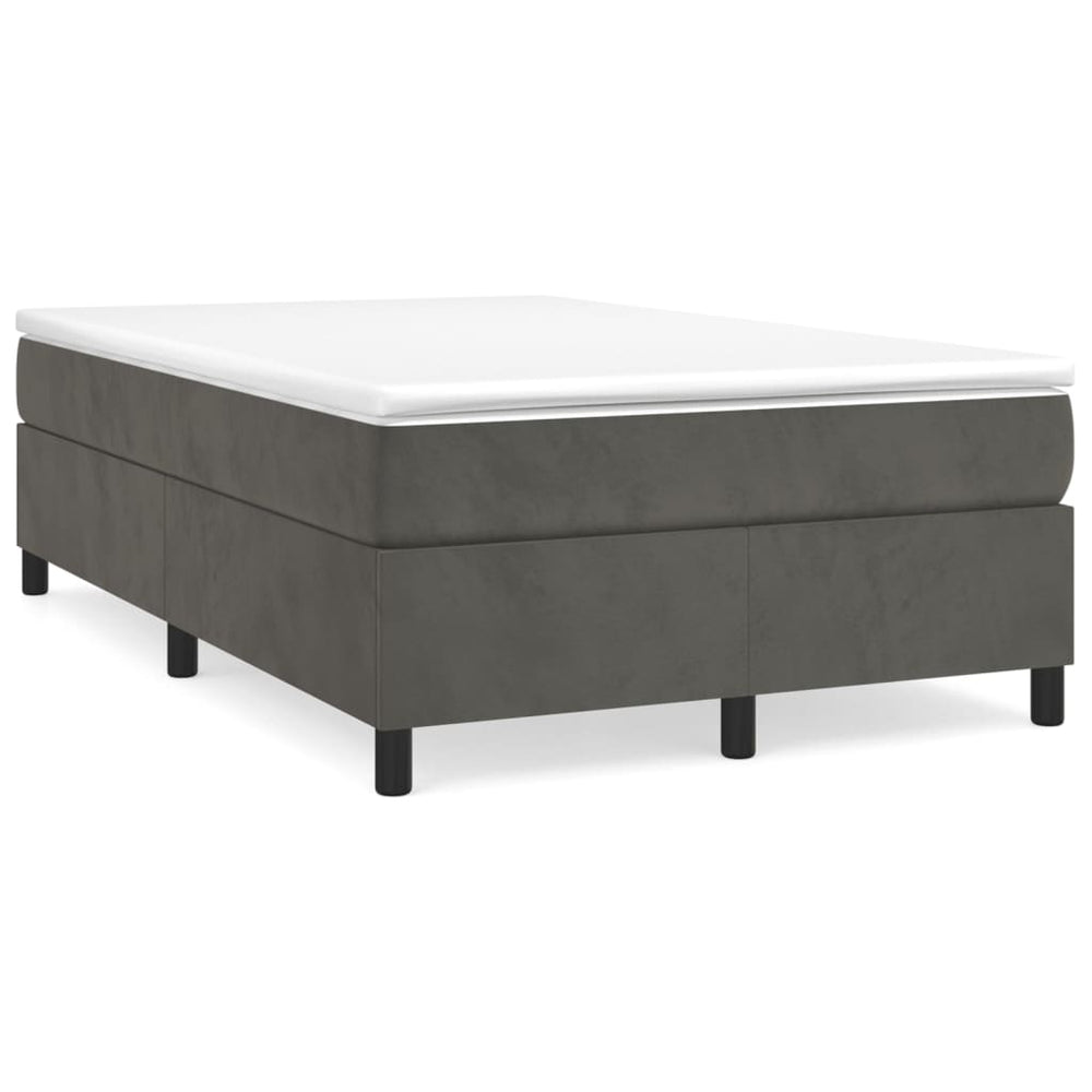 vidaXL Cadre de lit pour sommier tapissier Gris foncé 120x200 cm Velours
