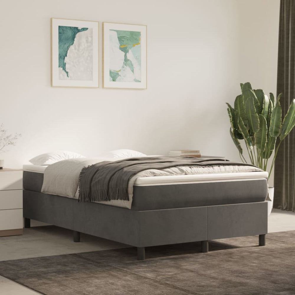 vidaXL Cadre de lit pour sommier tapissier Gris foncé 120x200 cm Velours