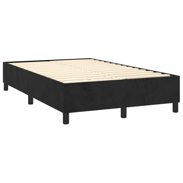 vidaXL Cadre de lit double rembourré en velours noir 120x200 cm