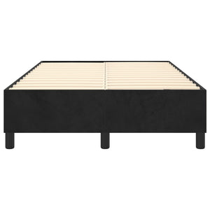 vidaXL Cadre de lit double rembourré en velours noir 120x200 cm
