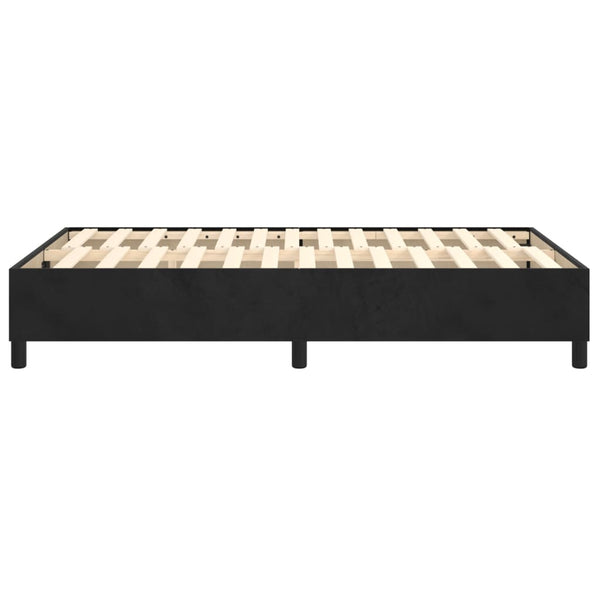 vidaXL Cadre de lit double rembourré en velours noir 120x200 cm