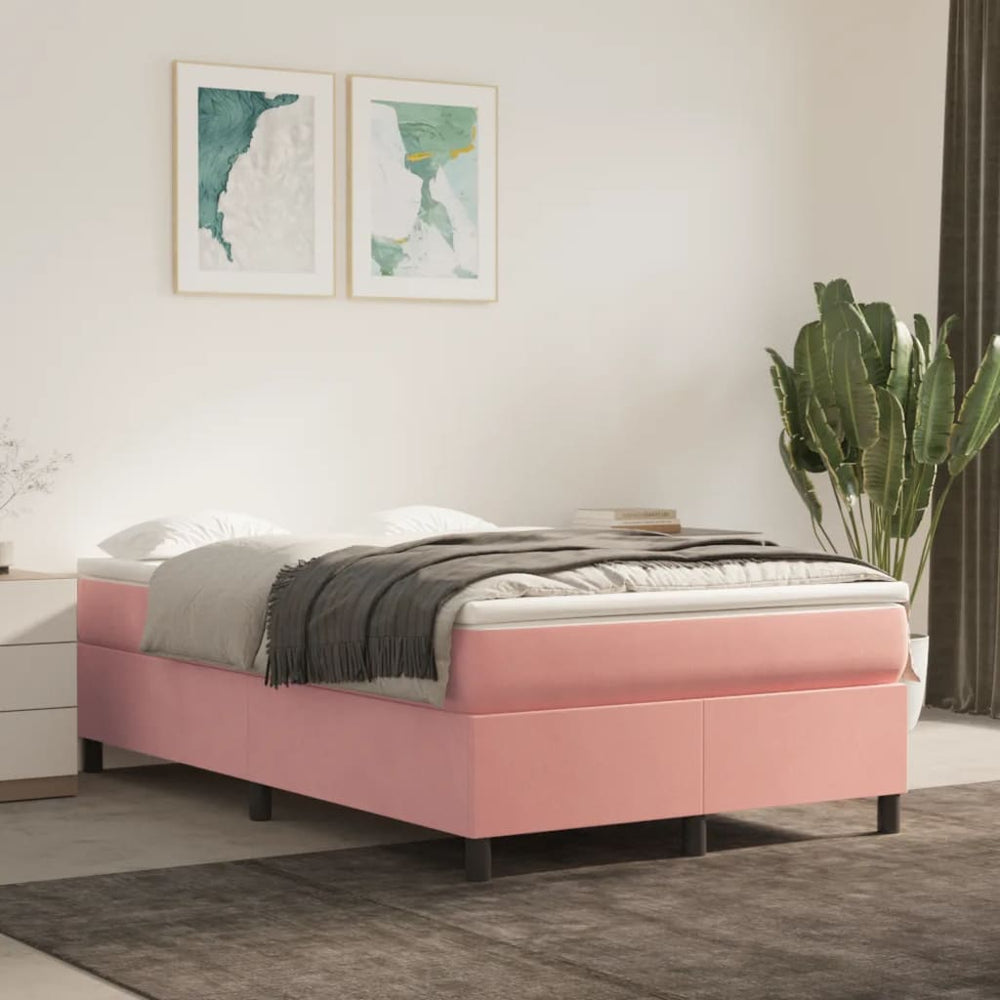 vidaXL Cadre de lit coffre rose 120 x 200 cm velours