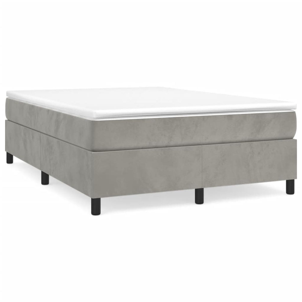 vidaXL Cadre de lit double rembourré gris clair 140x190 cm velours