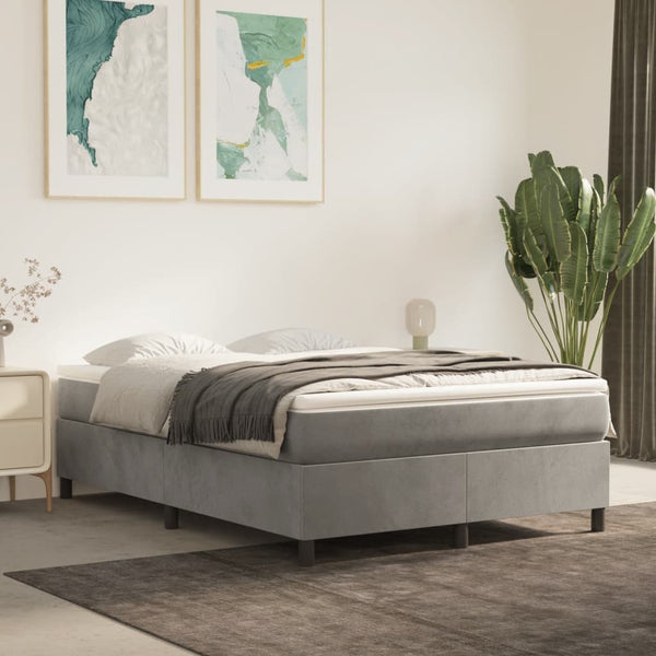 Boxspringbettgestell Hellgrau 140x190 cm Samt