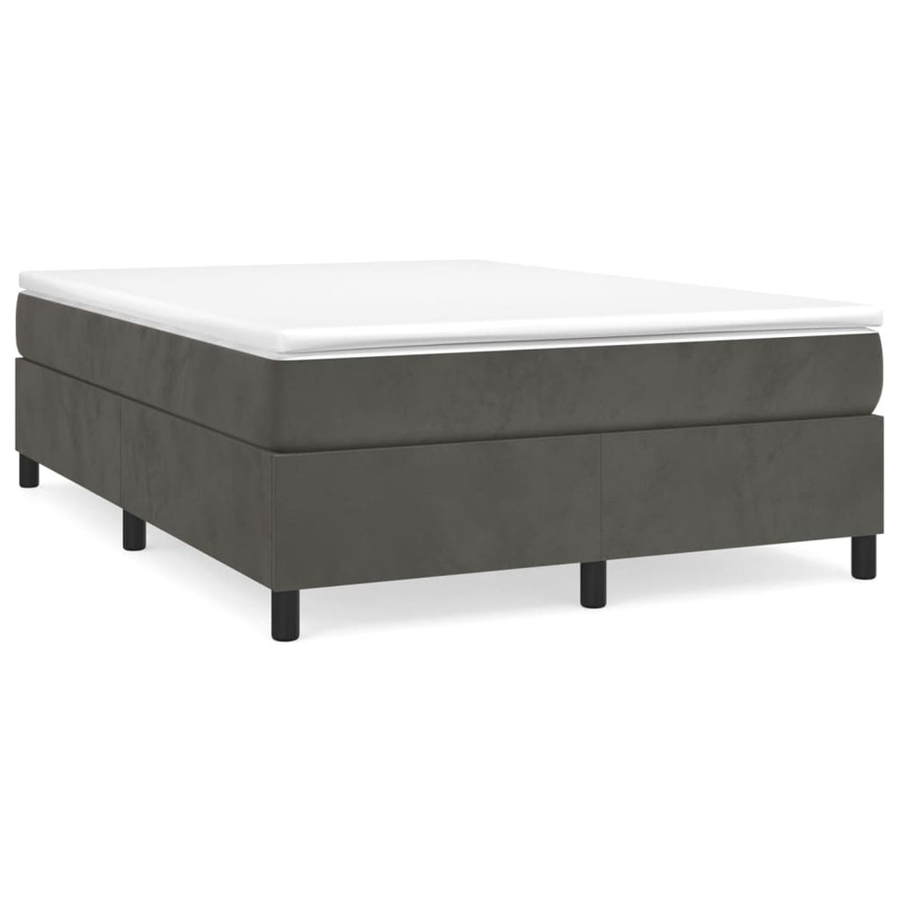 vidaXL Cadre de lit double rembourré gris foncé 140x190 cm Velours