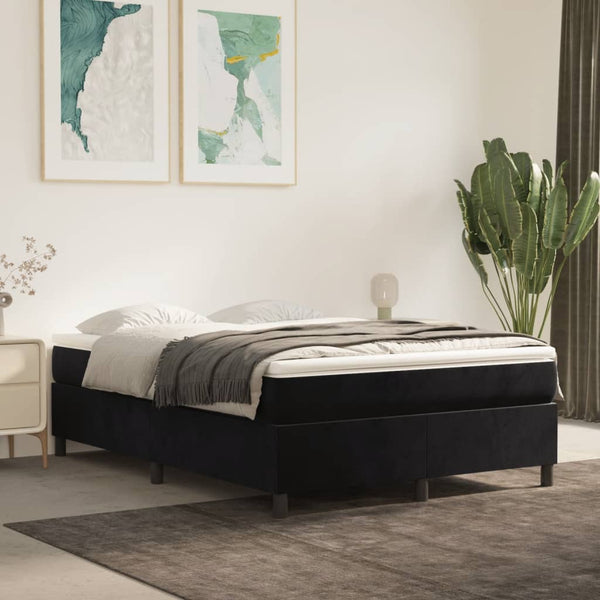 vidaXL Box Spring Bed Frame Black 140x190 cm Velvet