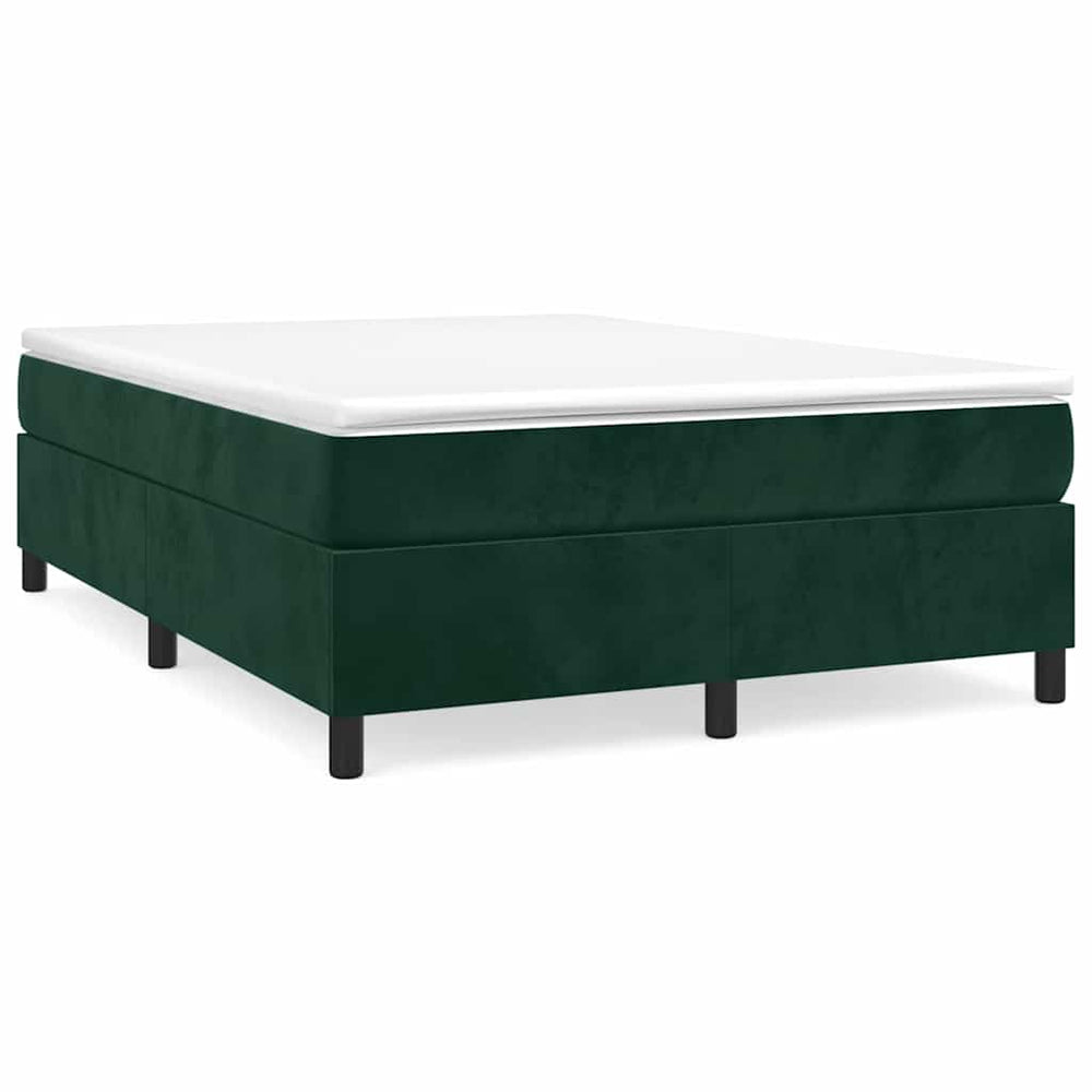 vidaXL Cadre de lit double rembourré vert foncé 140x190 cm Velours