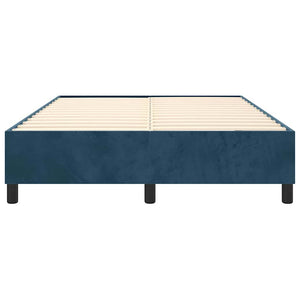 vidaXL Cadre de lit en velours avec sommier tapissier bleu foncé 140x190 cm