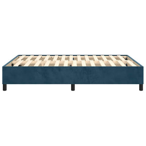 vidaXL Cadre de lit en velours avec sommier tapissier bleu foncé 140x190 cm