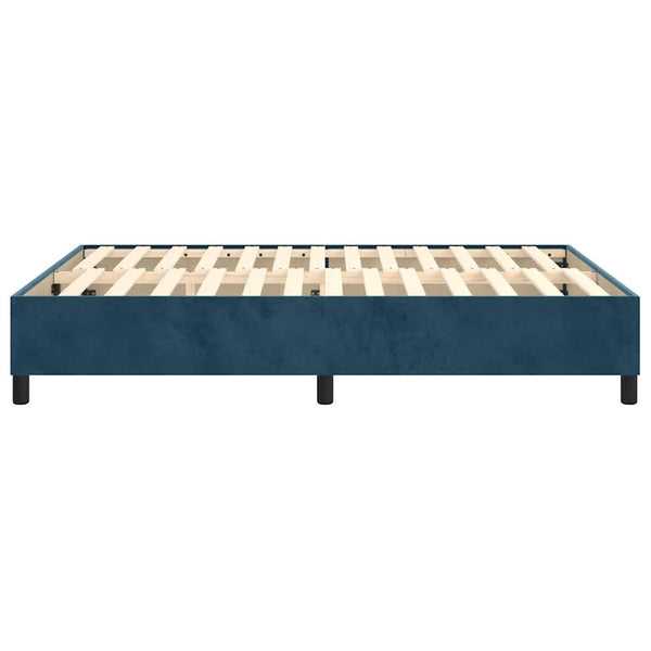vidaXL Cadre de lit en velours avec sommier tapissier bleu foncé 140x190 cm