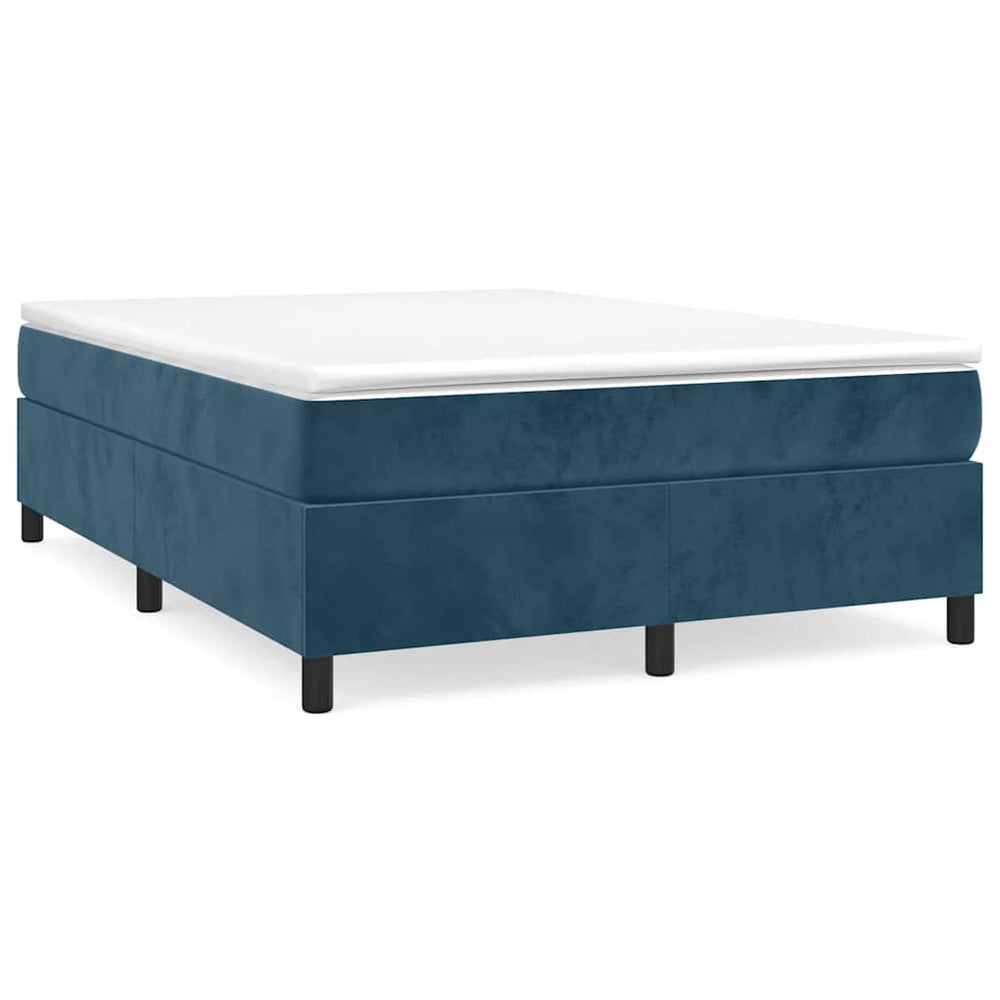 vidaXL Cadre de lit double rembourré bleu foncé 140x200 cm Velours