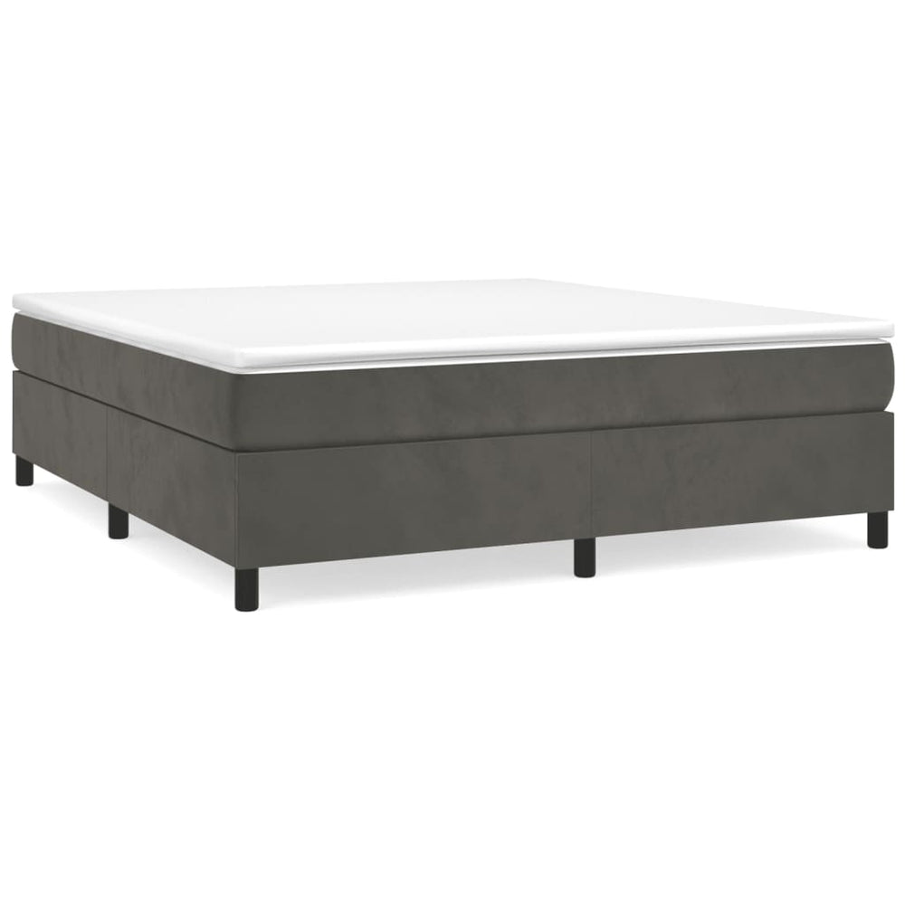 vidaXL Sommier tapissier gris foncé 160x200 cm Velours