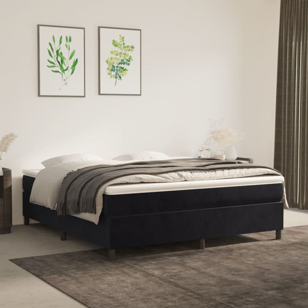 vidaXL Cadre de lit double noir 160x200 cm velours