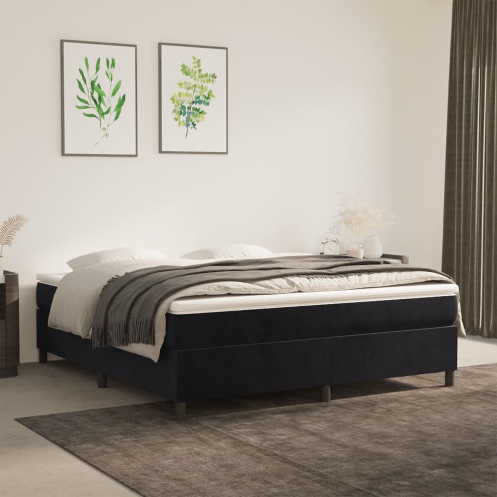 Boxspringbettgestell Schwarz 160x200 cm Samt