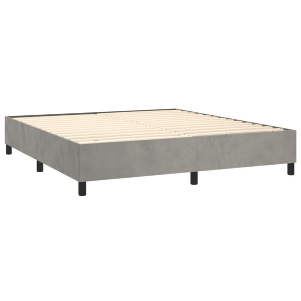 vidaXL Box Spring Bed Frame Light Grey 180x200 cm Velvet
