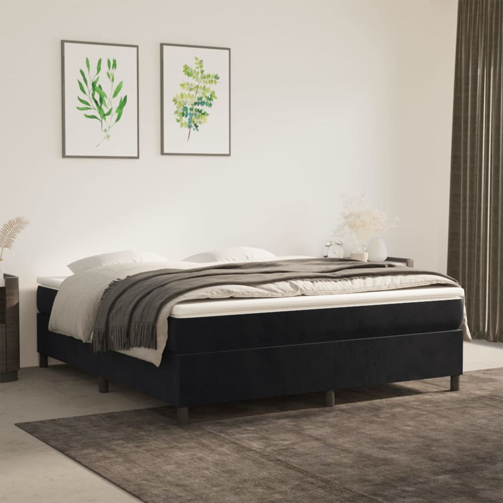 vidaXL Cadre de lit sommier tapissier Noir 180x200 cm Velours