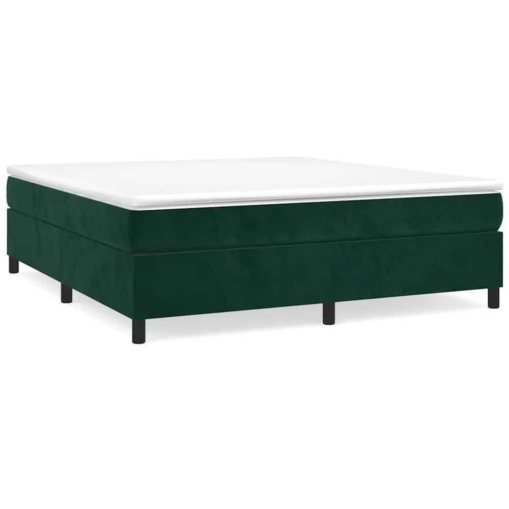 vidaXL Cadre de lit pour sommier tapissier Vert foncé 180x200 cm Velours
