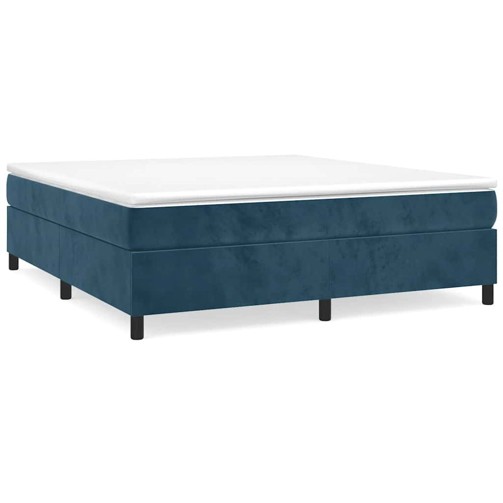 vidaXL Cadre de lit double sommier tapissier bleu foncé 180x200 cm velours