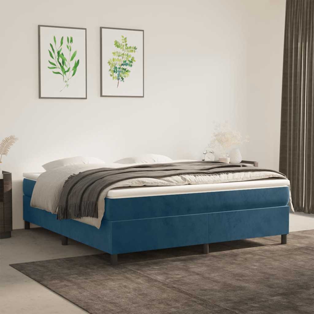 Boxspringbettgestell Dunkelblau 180x200 cm Samt