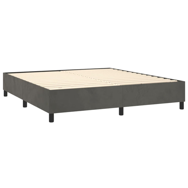vidaXL Box Spring Bed Frame Dark Gray 200x200 cm Velvet