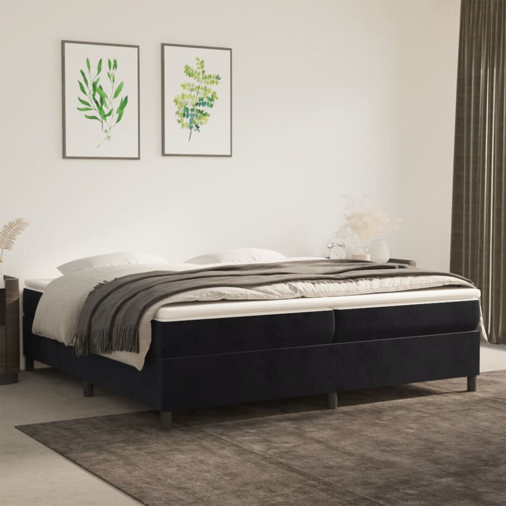 vidaXL Cadre de lit double noir 200x200 cm velours