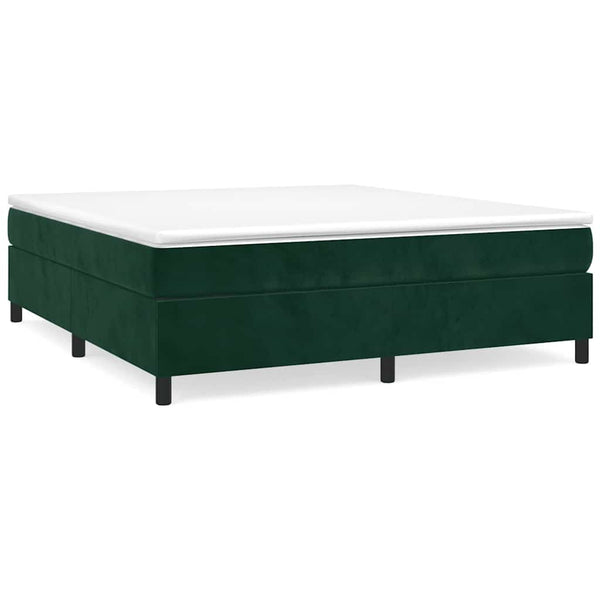 vidaXL Cadre de lit avec sommier tapissier Vert foncé 200x200 cm Velours