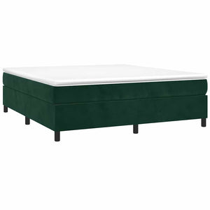 vidaXL Cadre de lit avec sommier tapissier Vert foncé 200x200 cm Velours