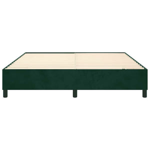 vidaXL Cadre de lit avec sommier tapissier Vert foncé 200x200 cm Velours
