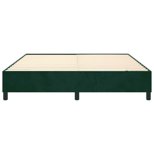 vidaXL Cadre de lit avec sommier tapissier Vert foncé 200x200 cm Velours