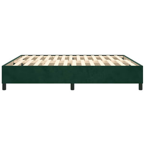 vidaXL Cadre de lit avec sommier tapissier Vert foncé 200x200 cm Velours