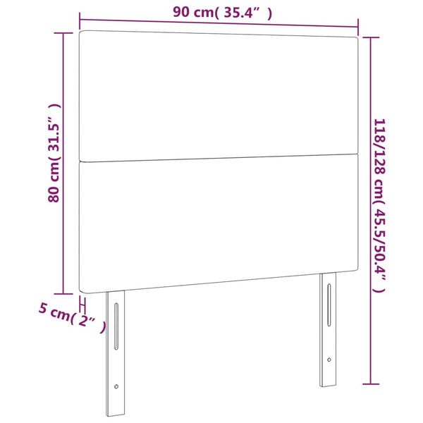 Kopfteil Creme 90x5x118/128 cm Stoff