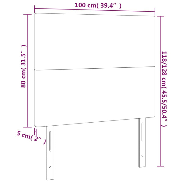 Kopfteil Blau 100 x 5 x 118/128 cm Stoff