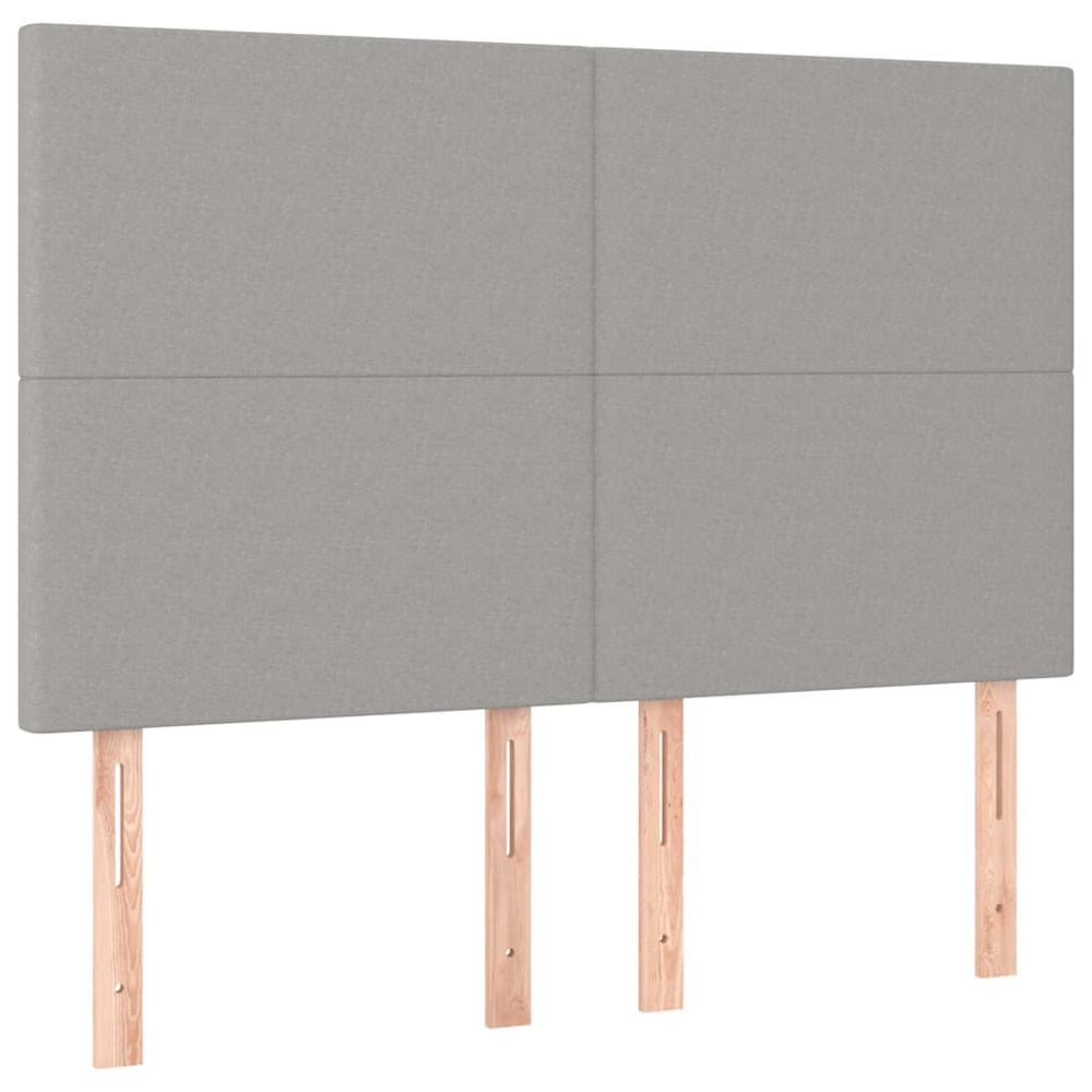 Kopfteil Hellgrau 144x5x118/128 cm Stoff
