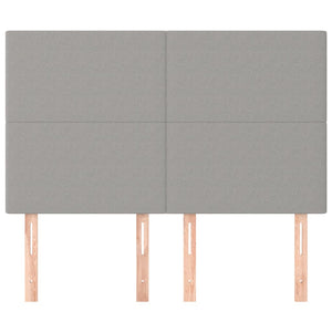 Kopfteil Hellgrau 144x5x118/128 cm Stoff