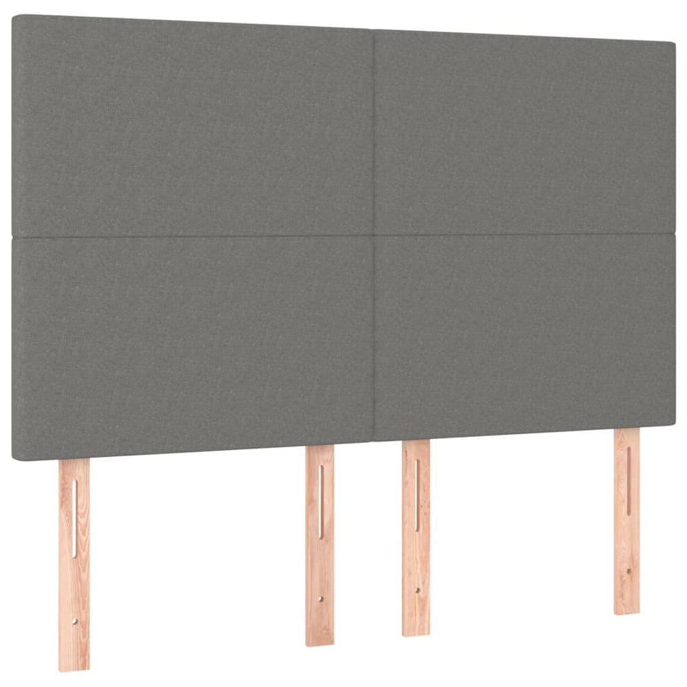 Kopfteil Dunkelgrau 144 x 5 x 118/128 cm Stoff