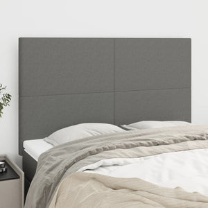 Kopfteil Dunkelgrau 144 x 5 x 118/128 cm Stoff