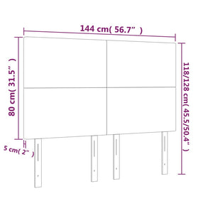 Kopfteil Schwarz 144x5x118/128 cm Stoff