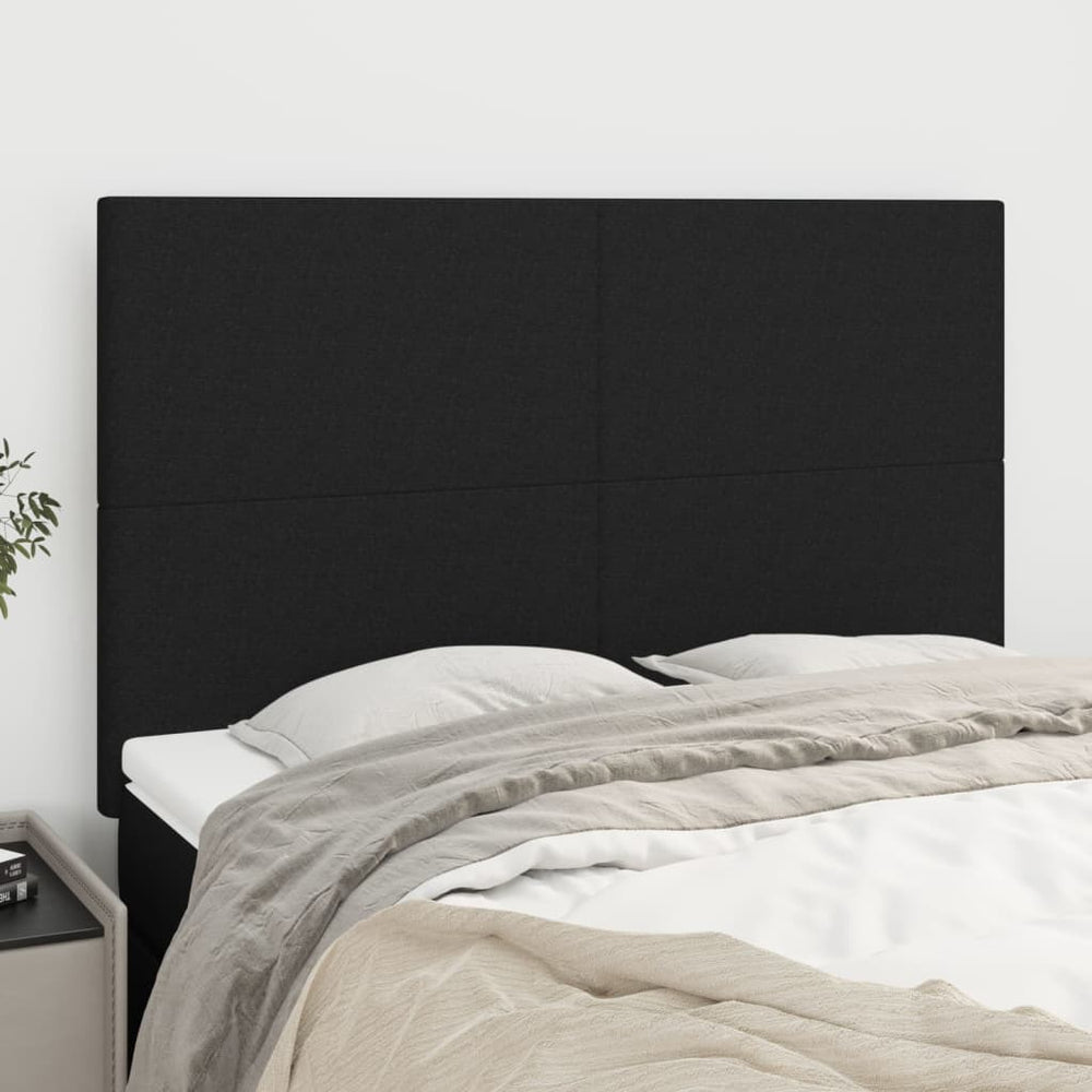Kopfteil Schwarz 144x5x118/128 cm Stoff