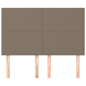 Kopfteil Taupe 144x5x118/128 cm Stoff