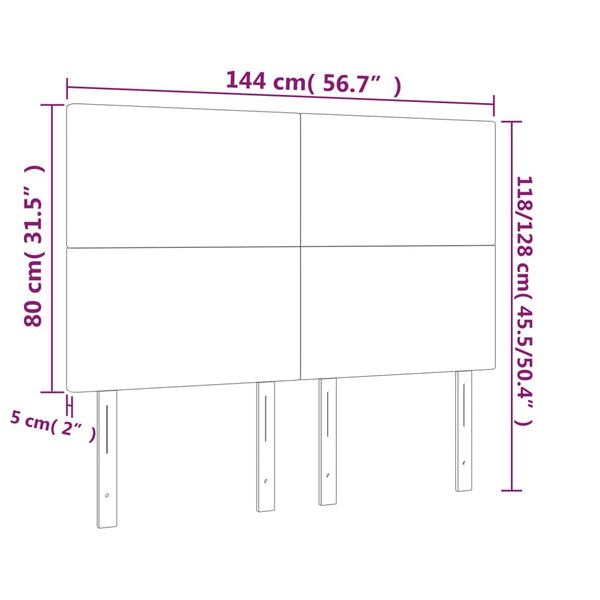 Kopfteil Taupe 144x5x118/128 cm Stoff