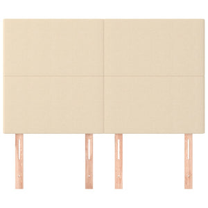 Kopfteil Creme 144x5x118/128 cm Stoff
