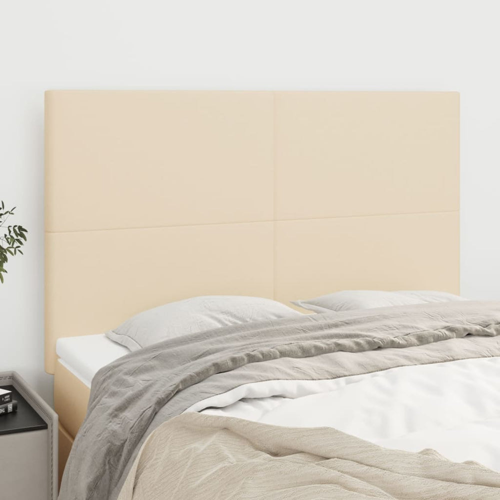 Kopfteil Creme 144x5x118/128 cm Stoff