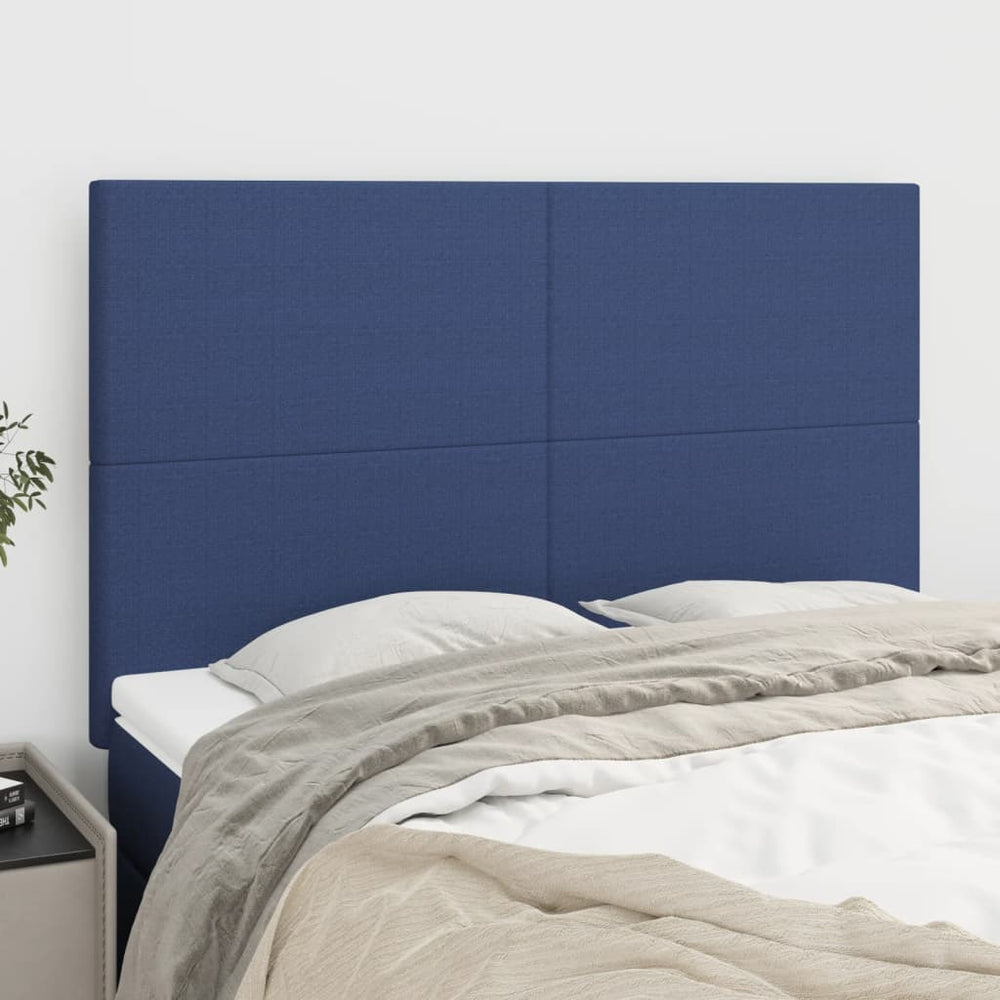 Kopfteil Blau 144x5x118/128 cm Stoff