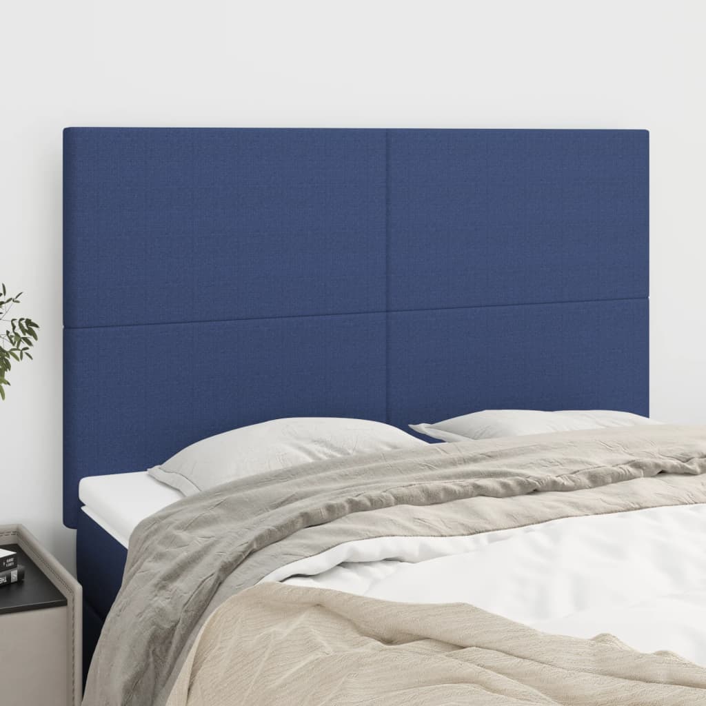 Kopfteil Blau 144x5x118/128 cm Stoff