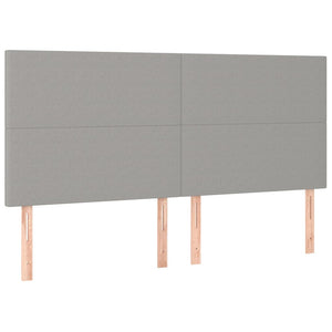 Kopfteil Hellgrau 160 x 5 x 118/128 cm Stoff