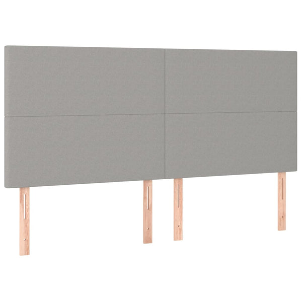 Kopfteil Hellgrau 160 x 5 x 118/128 cm Stoff