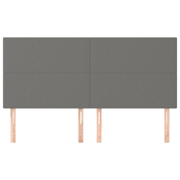 Kopfteil Dunkelgrau 160 x 5 x 118/128 cm Stoff
